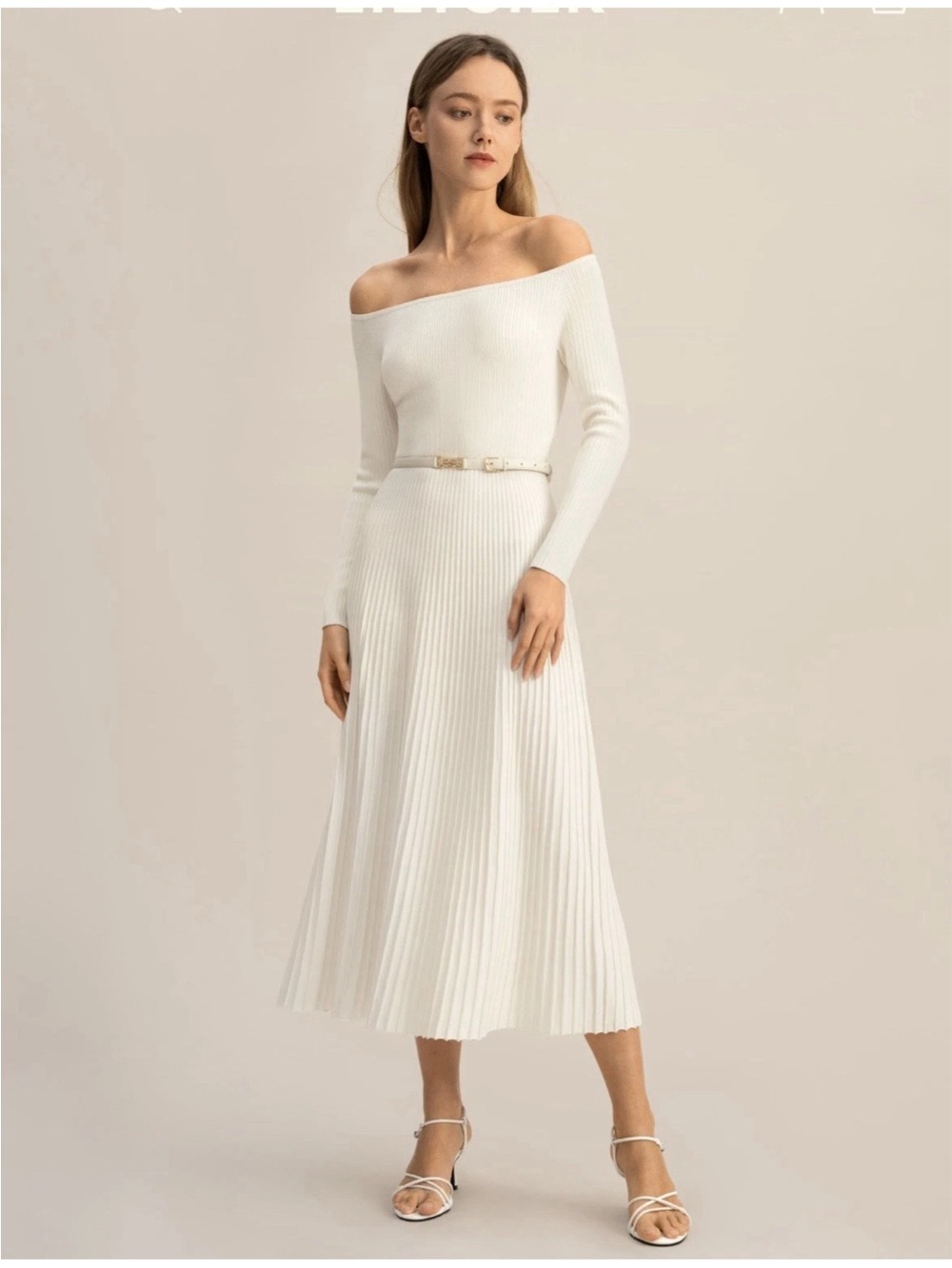 Lily Silk Vivi Off-Shoulder Midi Dress size small